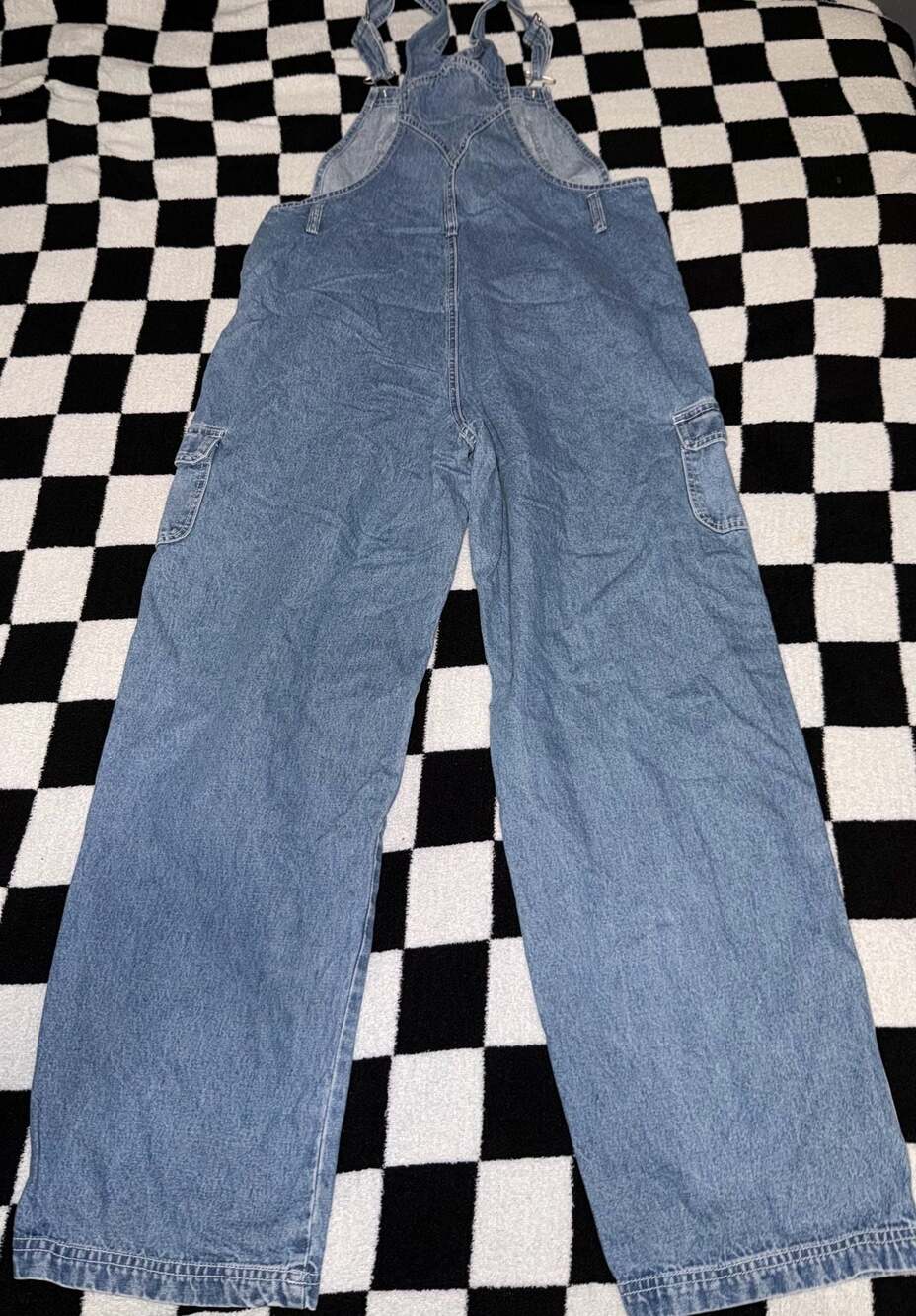 Vintage Revolt Clothing Co. Denim Cargo Overalls Size Large